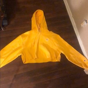 Yellow  cropped champions hoodie